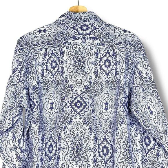 VTG Brooks Brothers 100% Linen Country Club Paisley Pattern Size Small Purple - Picture 7 of 10